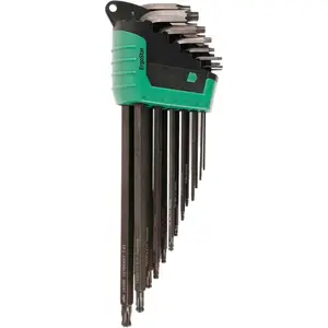 36689 ErgoStar Torx L-Key Set, 13 count, T5-T45, Ball End & Standard, Auto -Open Holder, Black Oxide