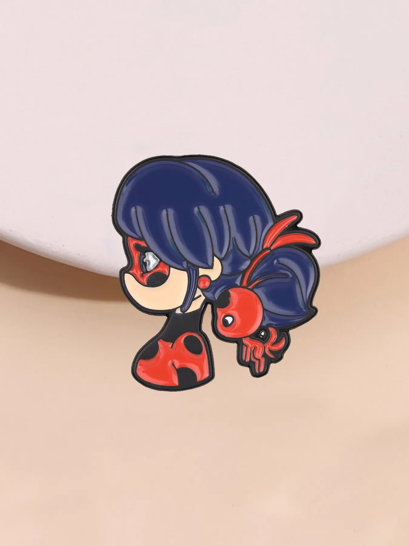 Miracle Girl Anime Enamel Brooch, Cartoon Character Ladybug Alloy Pin, Lapel Pin, Fashion Jewelry Accessory, Party Style, All Seasons