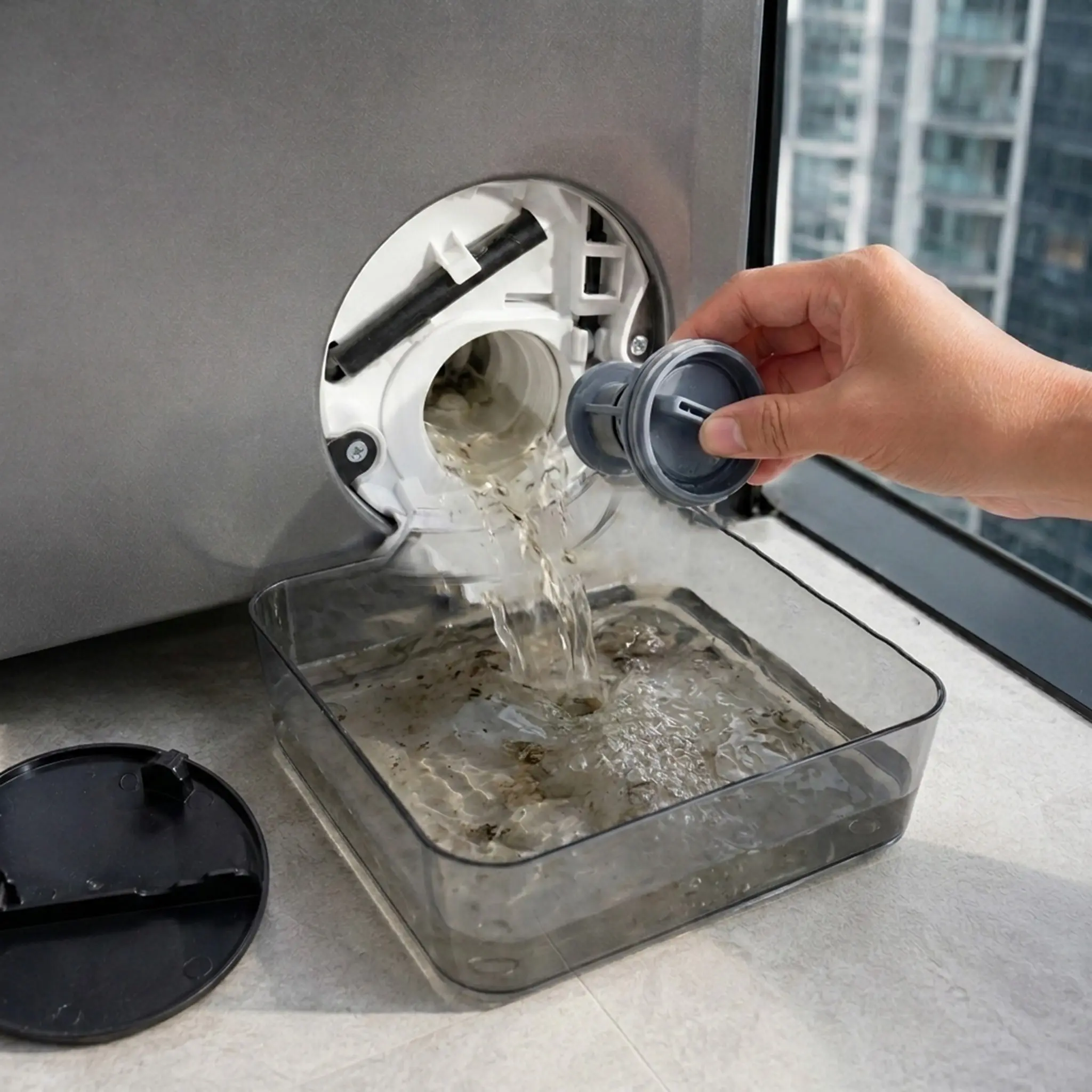 1pc Heavy-Duty Durable Washing Machine Drain Pan Replacement Funnel, Washing Machine Drain Tray Suitable for Floor Overflow, Plastic Drainage System Compatible for Washing Machines, Ideal for Laundry Room & Bathroom Storage
