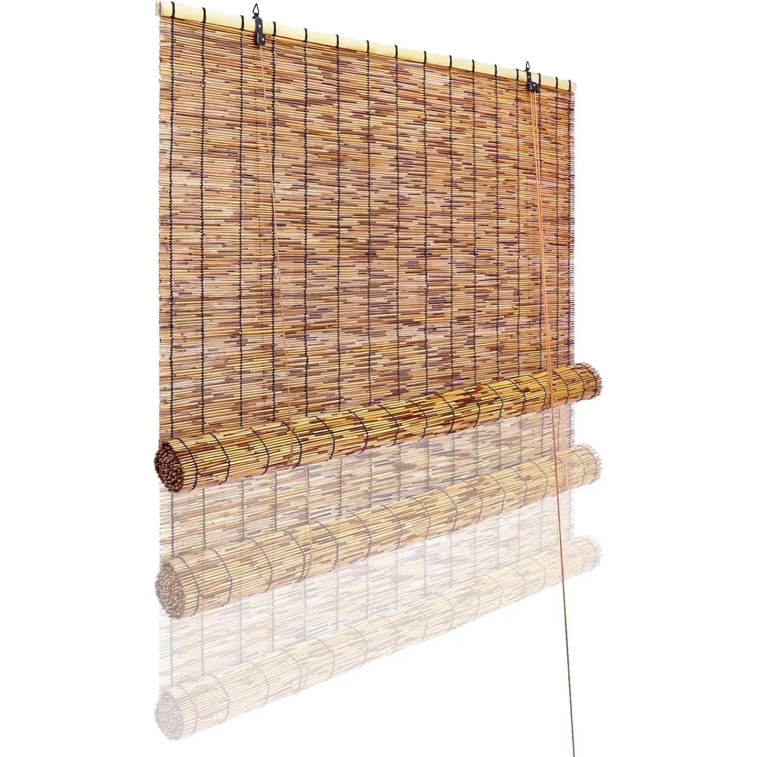 Reed Curtain,  Light Filtering Roller Shades," W x 71" H Retro  Roll Up Window Blind for Outdoor Indoor