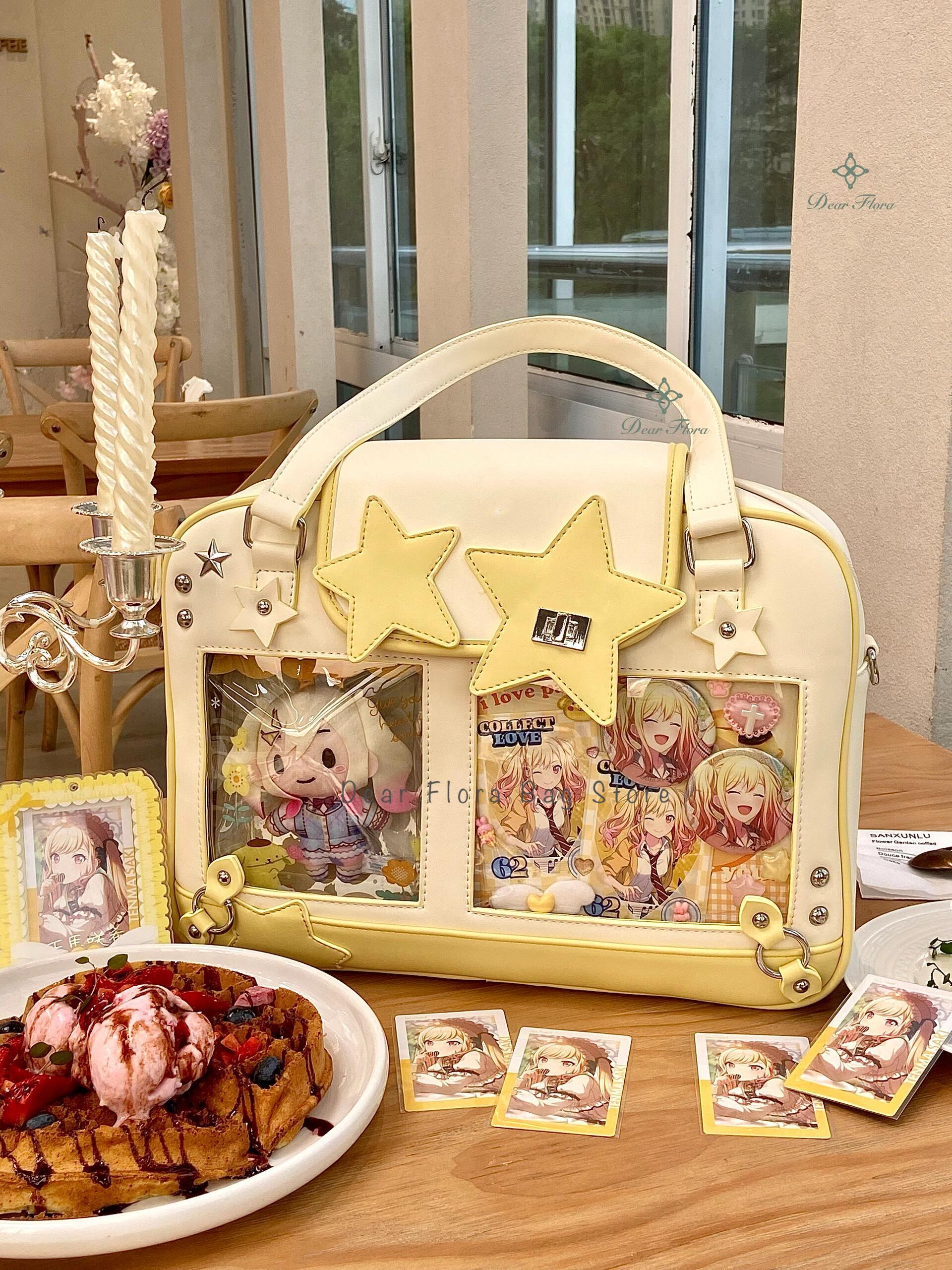 Y2K Trendy Star Ita Bag Lolita Girl Transparent Pocket Women's DIY Display Shoulder Bag Fashion Crossbody Bag Cute Purse Handbag