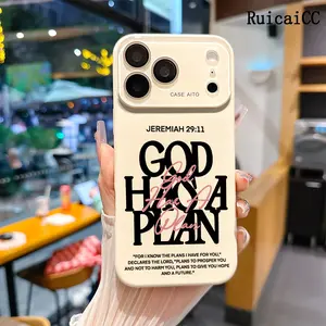 God Has A Plan Jeremiah 29:11 Bible Verse Pattern Protective Phone Case for iPhone 17 Pro Max,16,15 Plus,14,13,12 Series - Full Camera Lens Protection, Shockproof, Drop-Resistance Casing, Durable Mobile Accessory Cover