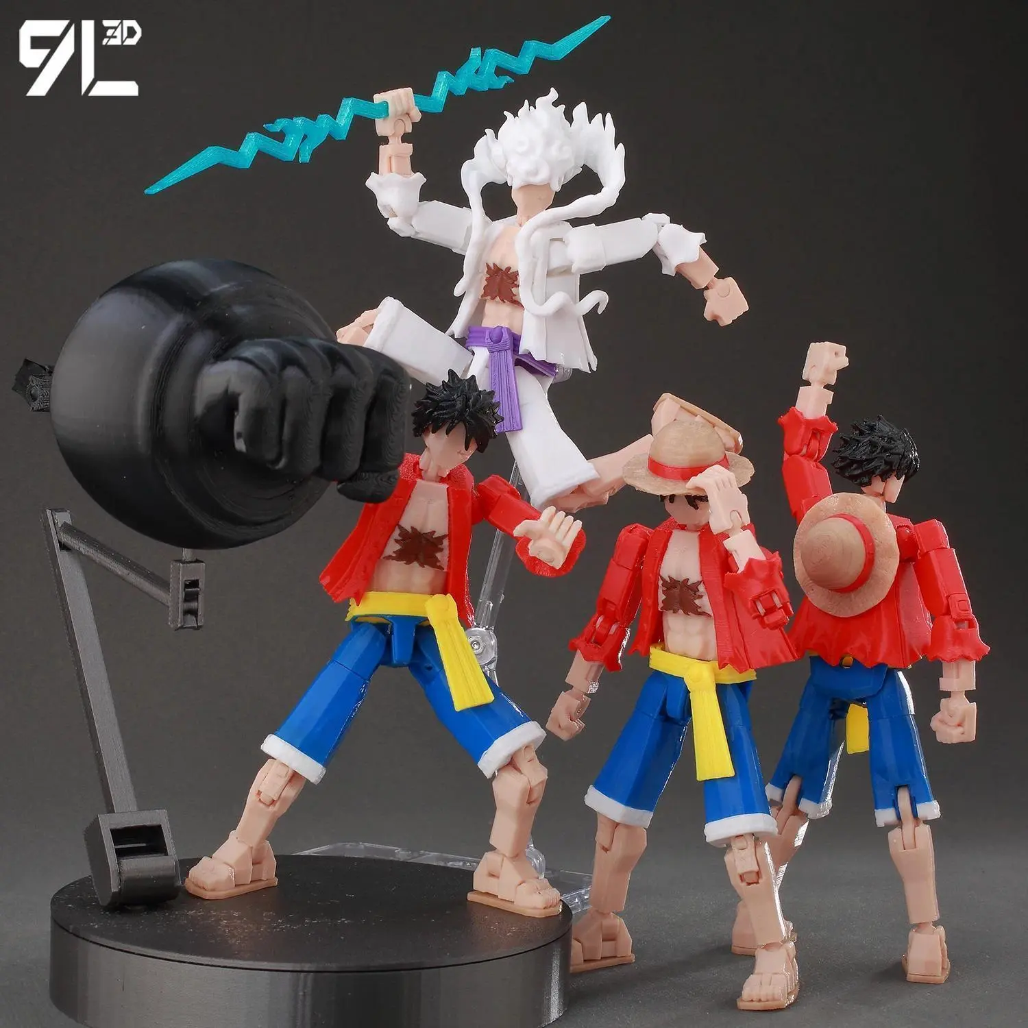 9L3D Printed Anime Characters Lucky 13 Zoro Dummy Action Figures Monkey D.Luffy Multi-Jointed Movable Shapeshift Mannequin Toys