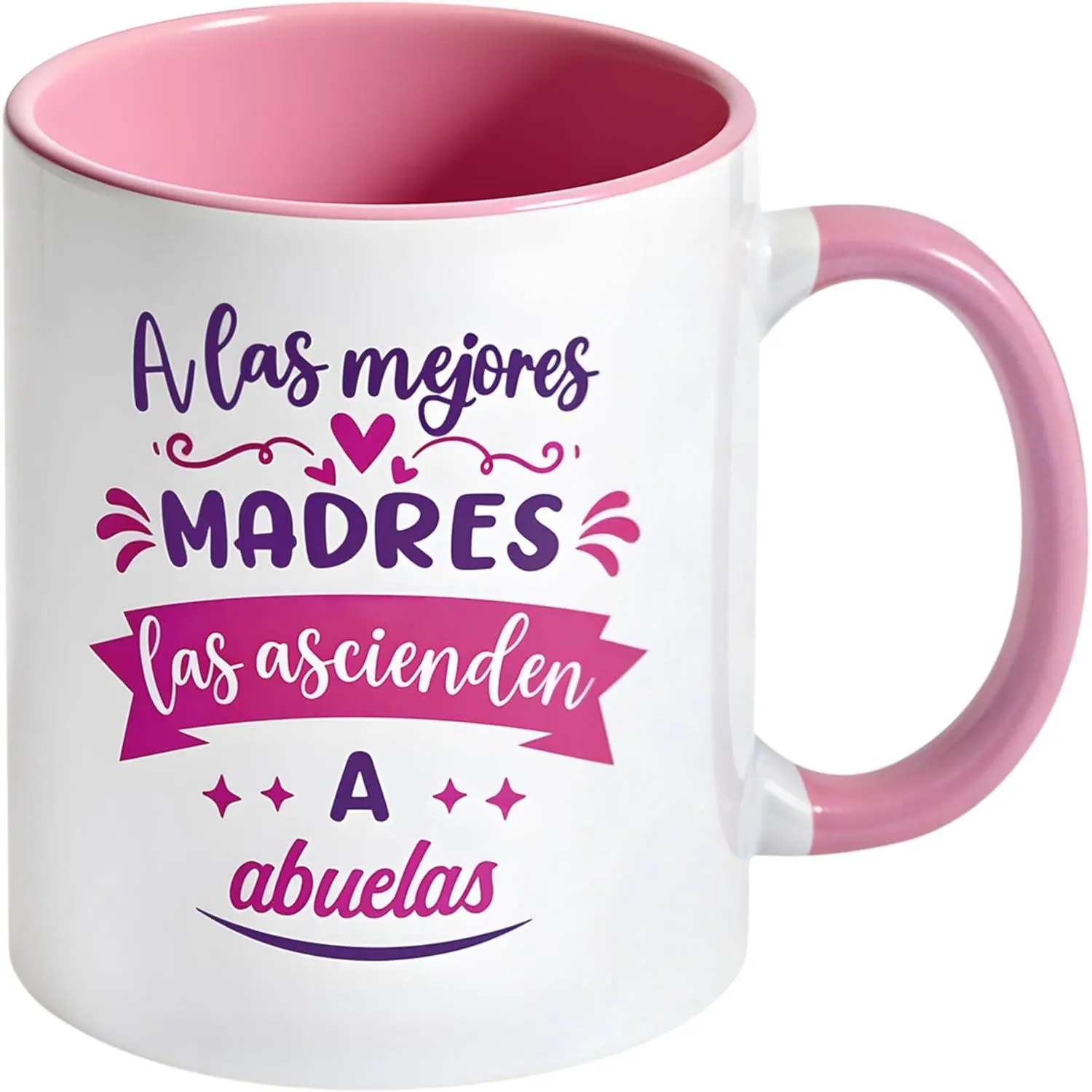 R HORSE La Mejor Abuela Mug For Grandmother Mother’S Day Birthday Gift, 11Oz Grandma Coffee Mug Grandma Gifts, Spanish Regalos Para Mamá Abuelas, Cute Tea Milk Cup Pink Ceramic Coffee Cup