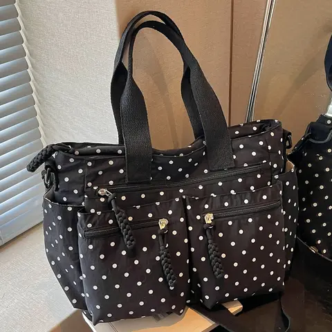 Women's Casual Solid Color Zipper Crossbody Tote Bag, Large Capacity Multi-pocket Design Portable Shoulder Bag for Daily Used, Casual Everyday Bag, Fashionable Shopping Bag, Shopping Bags for Groceries, Reusable Bags