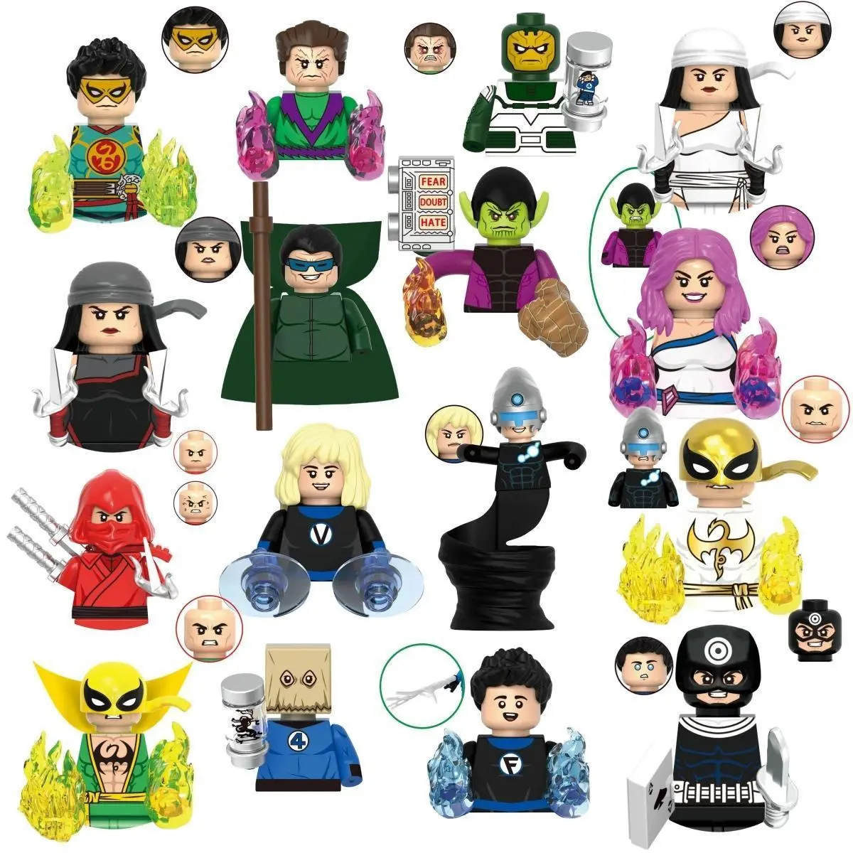 Blind Box Mini Building Blocks G0159 Figures Big Goblin Spiderman Iron Man Venom Captain Hawk Deadpool Armor Christmas Gift Toy