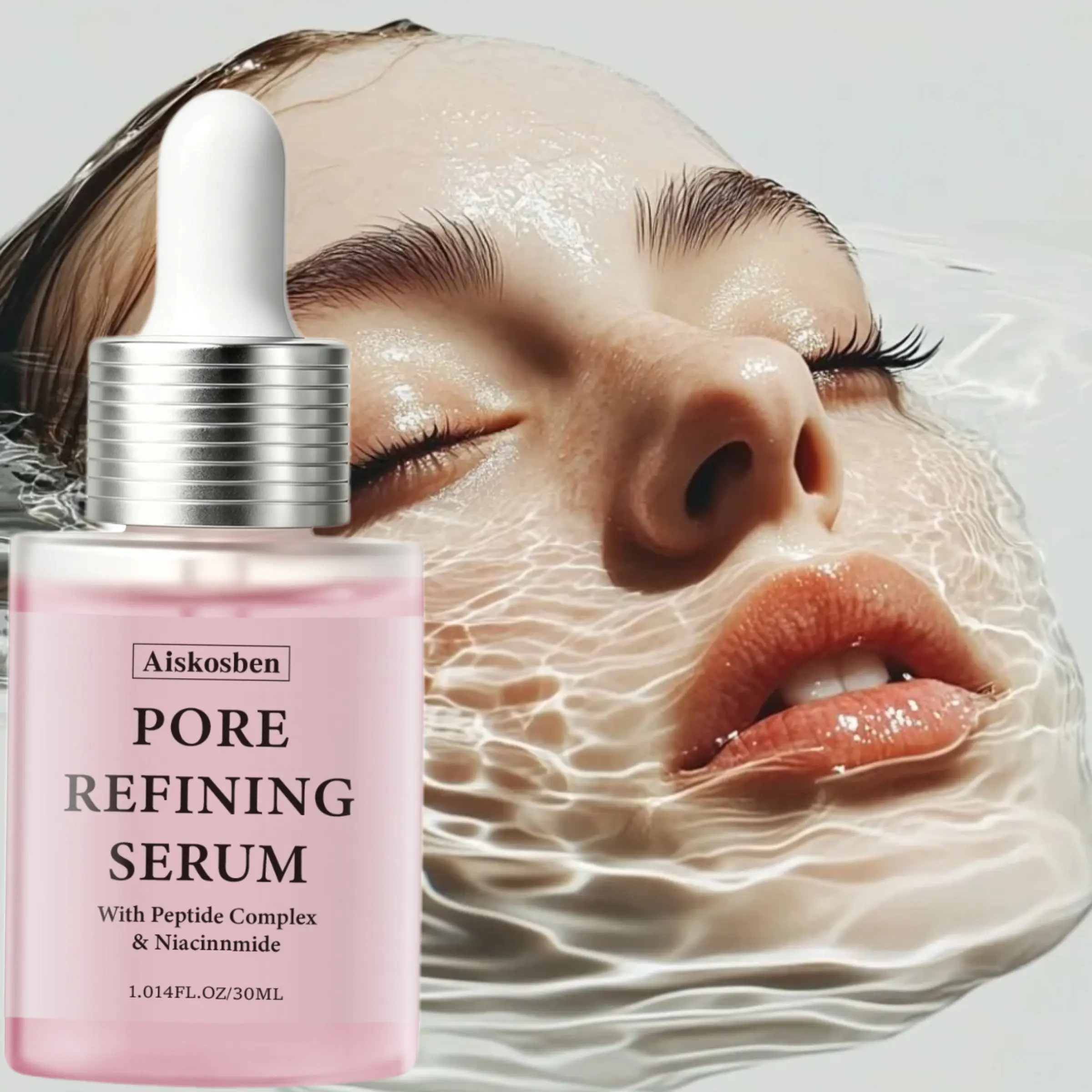 Niacinamide Peptide Pore Refining Essence, Minimizes Large Pores, Brightens Dark Skin, Hydrates and Tightens Pores, Facial Serum 30ML