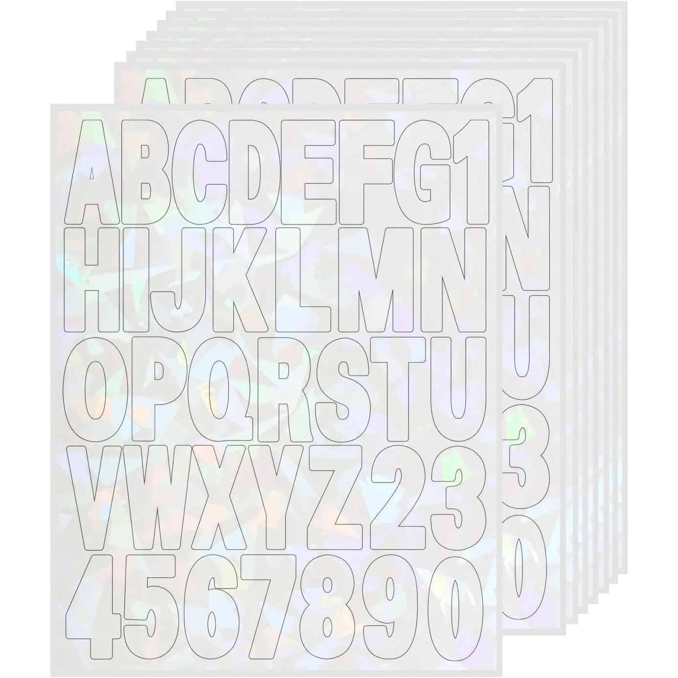 Letter Stickers,2 inch 8 Sheets White Alphabet Sticker,Self Adhesive Vinyl Letter Stickers Mailbox Numbers,for Arts Crafts Outdoor Sign Poster Mailbox Sign Doors Mailboxes