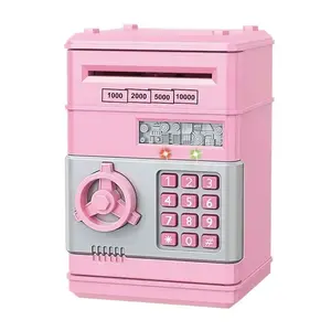 Automatic Mini Electronic Piggy Bank - ATM Safe Box with Password Code Lock, Key, Coin Counter for Cash & Coins, Kids' Home Decor Gift