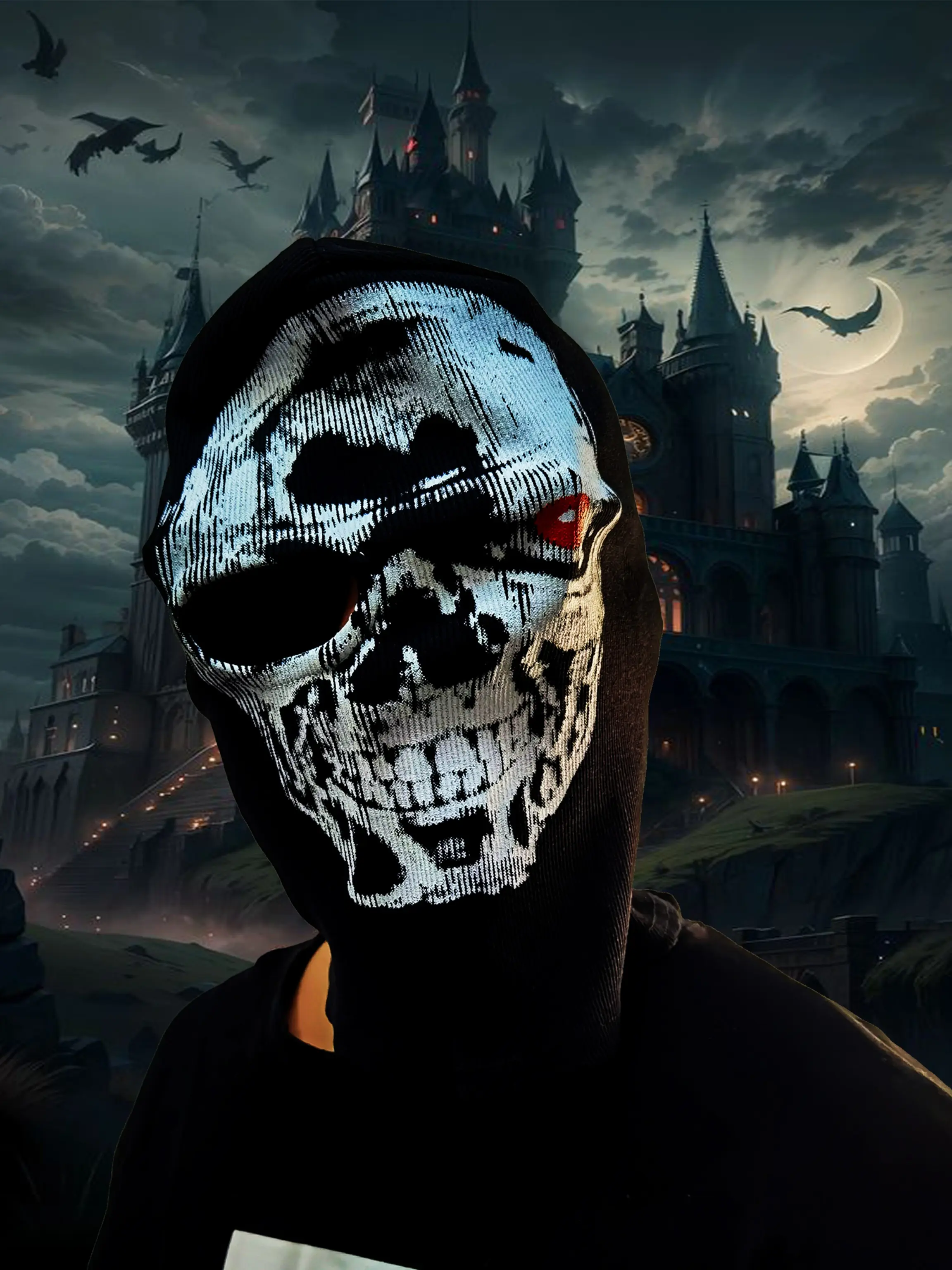 Halloween Skull Balaclava Mask, Scary Skeleton Face Cover, Full Face Ski Mask, Cosplay Party Costume, Outdoor Wear for Men Women
