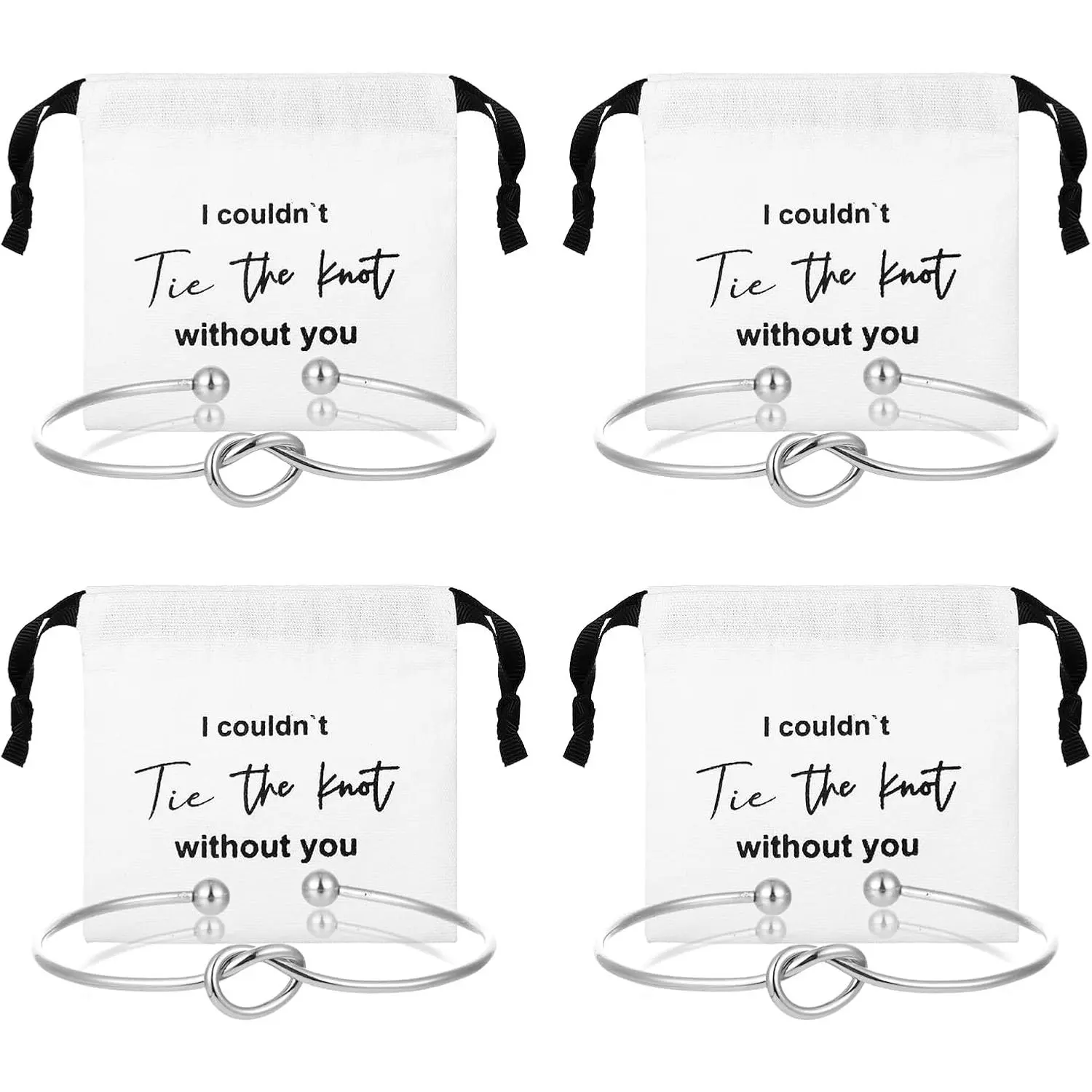 6 count  Bridesmaid Gifts Knot Bracelets for Women,Bridesmaid Bracelets  Set,Knot Bracelet  Packaging Bridal Party Gifts for Wedding Party Favors()