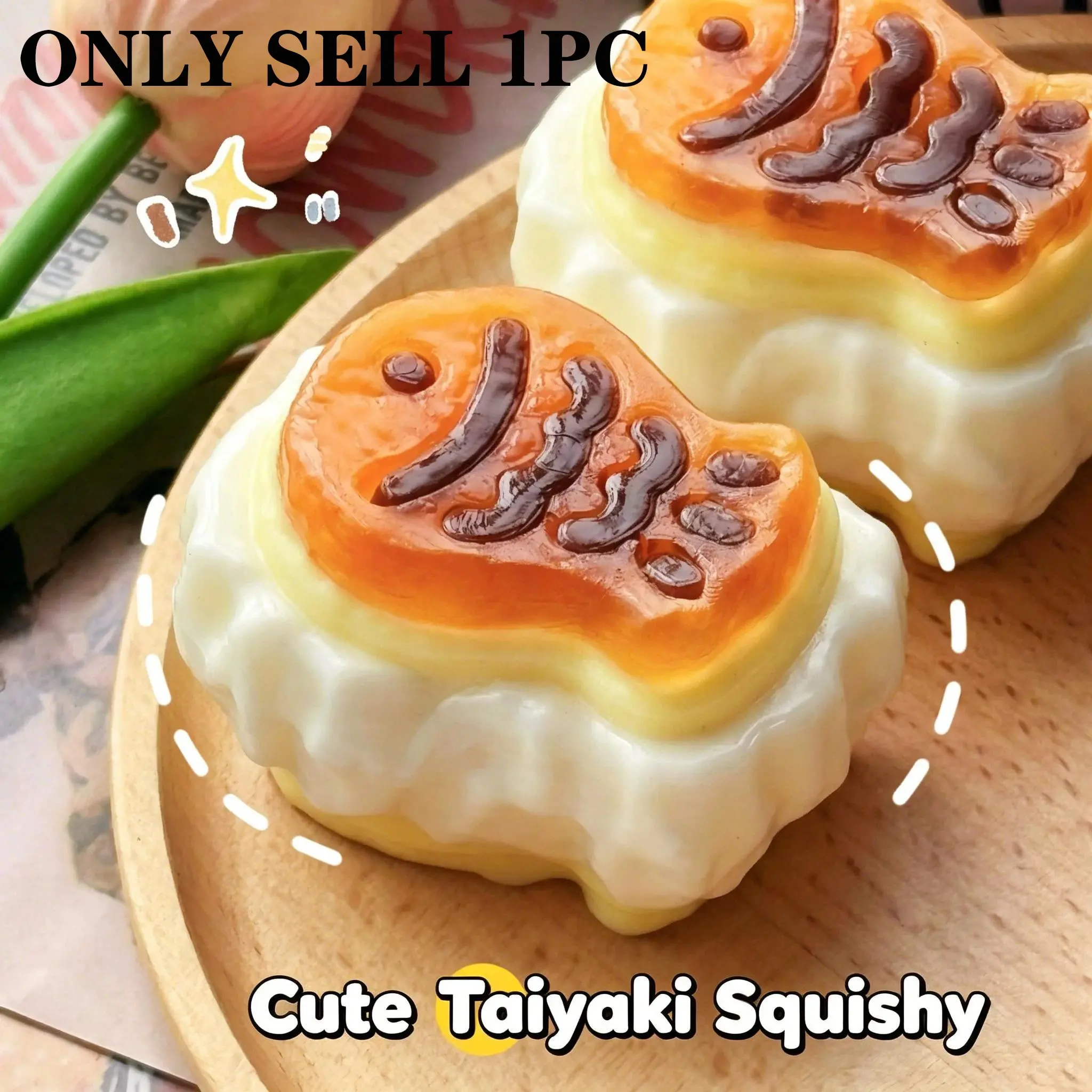 Taiyaki Squishy Toy Realistic Japanese Pastry Slow Rebound Fidget Toy Stress Relief ASMR Desktop Novelty Gift Slow Rising Squishies