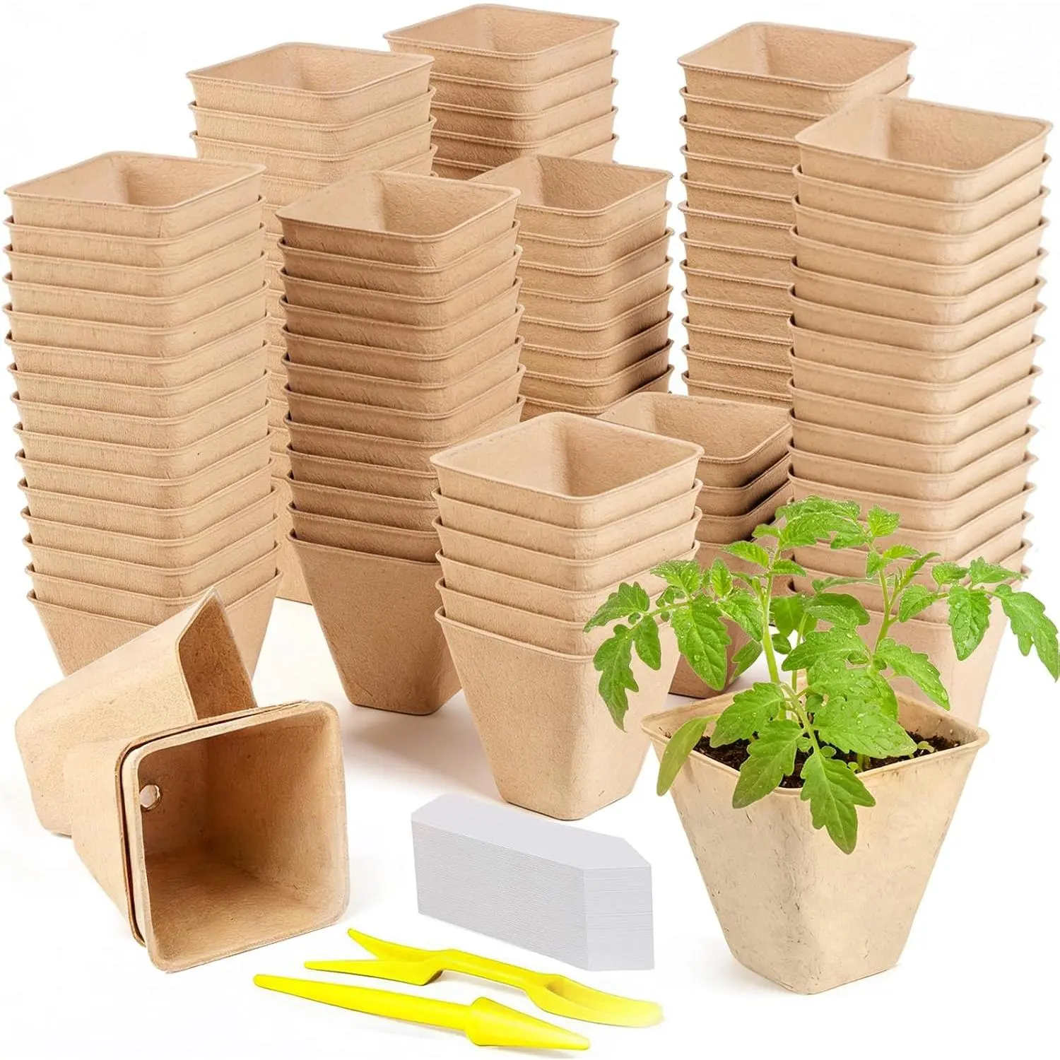 Seed Pots, 70-Pack 3.15" Size Seed Starter Pots for Seedlings – Garden Supplies for Home Improvement Greenhouses