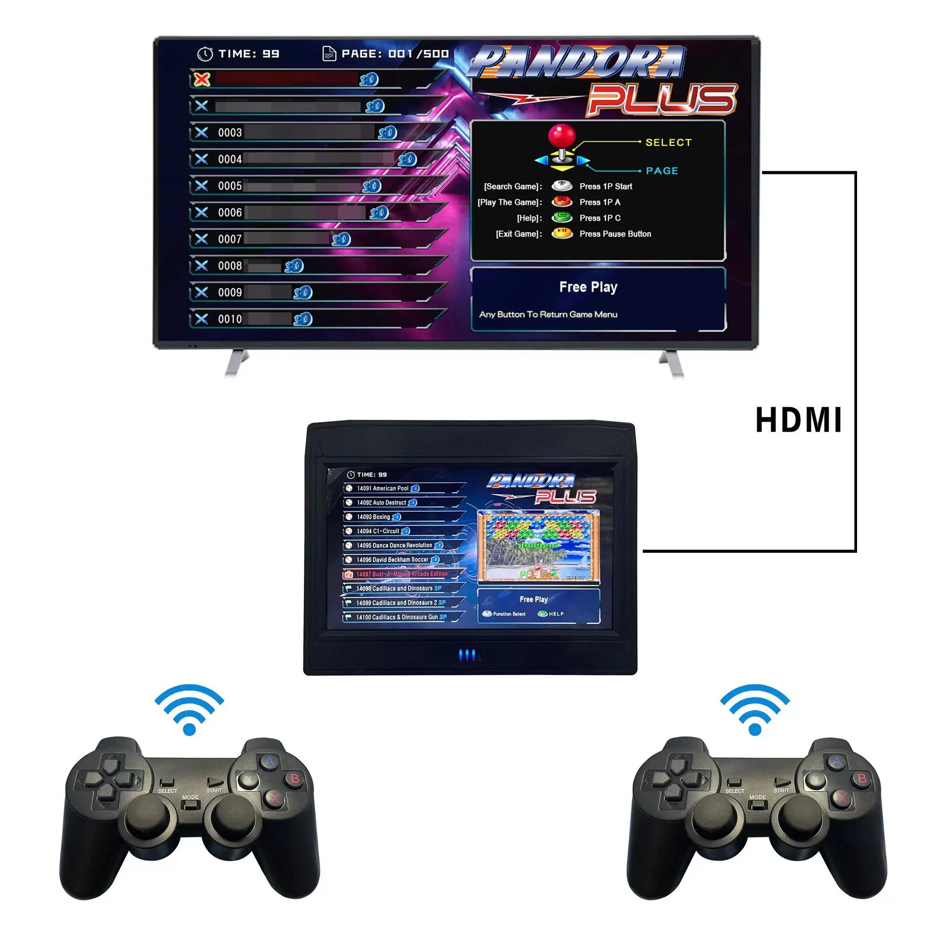 Vintage Home Arcade Game Console With 10 Inch HD Screen, Dual Player Joystick Controller All-In-One Fighting Machine For King Of Fighters Retro Video Games