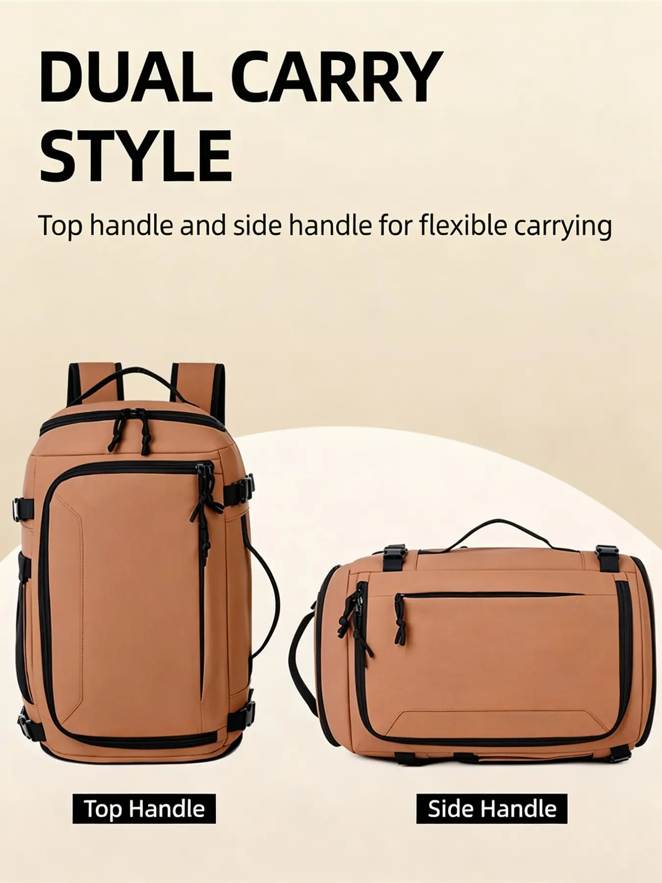 Expansible Dry Wet Separated Travel Backpack, Fits Luggage, Shoe Compartment, Laptop Pocket, Waterproof, Large Capacity, Unisex