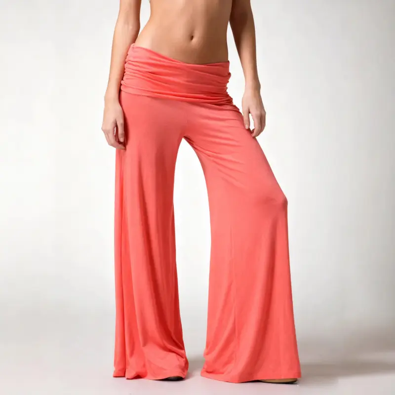 Women's Wide-Leg Casual Yoga Pants, Loose Fit, Versatile, Solid Color, Fashionable Flared Pants