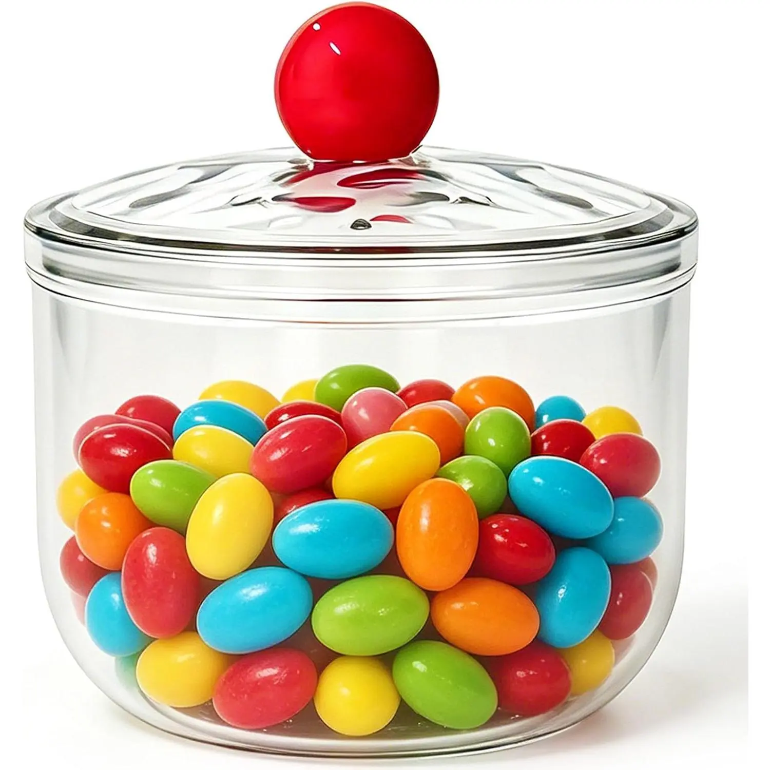 30 oz Clear Candy Jar with Lid,Cute Plastic Cookie Storage Jar,Airtight Candy Storage Containers for Kitchen Office Party  Coffee Snacks
