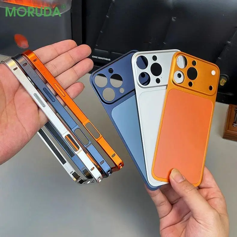 Original Alloy Frame Case For iPhone 13 14 15 16 18 Pro Max Instantly Transform 17 Pro Max Large Window Backplane Protect Film