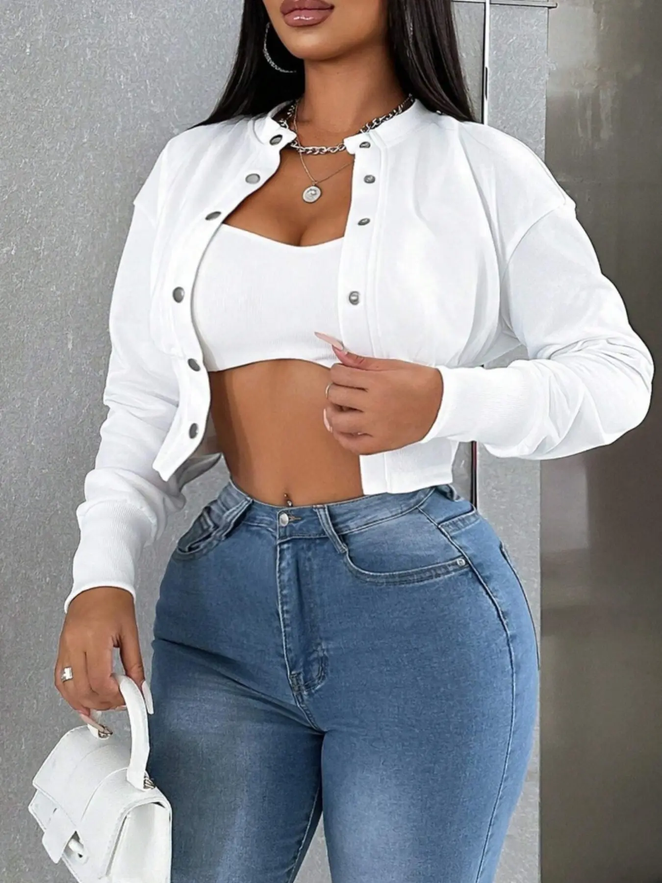 Women's Single Button Casual Long Sleeve Jacket, Fashionable Basic Plain Top, Daily Wear Everyday Outerwear, Stylish Lightweight Coat
