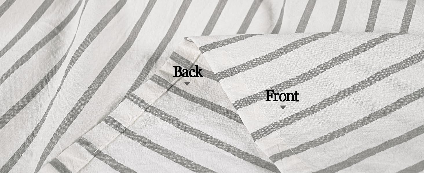 Farmhouse Grey Shower Curtain,Bowknot,Cotton Woven and Cotton Blend Fabric,Pleated Grey Stripe,Country Style,72x78 in