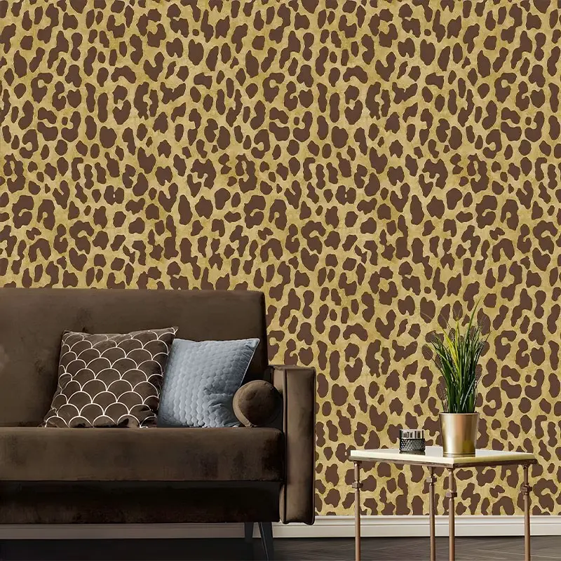 Vintage Leopard Print Peel and Stick Wallpaper, Removable Self Adhesive Contact Paper for Accent Wall, Boho Wild Wall Decor Roll, Ideal Gift for Leopard Print & Home Decor Lovers