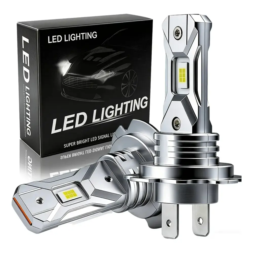 2Pcs Fanless H7 Super Bright LED Bulb Head Lamp Wireless 28000LM CSP LED Chips H7 Car LED Headlight Bulb 6000K White 12V