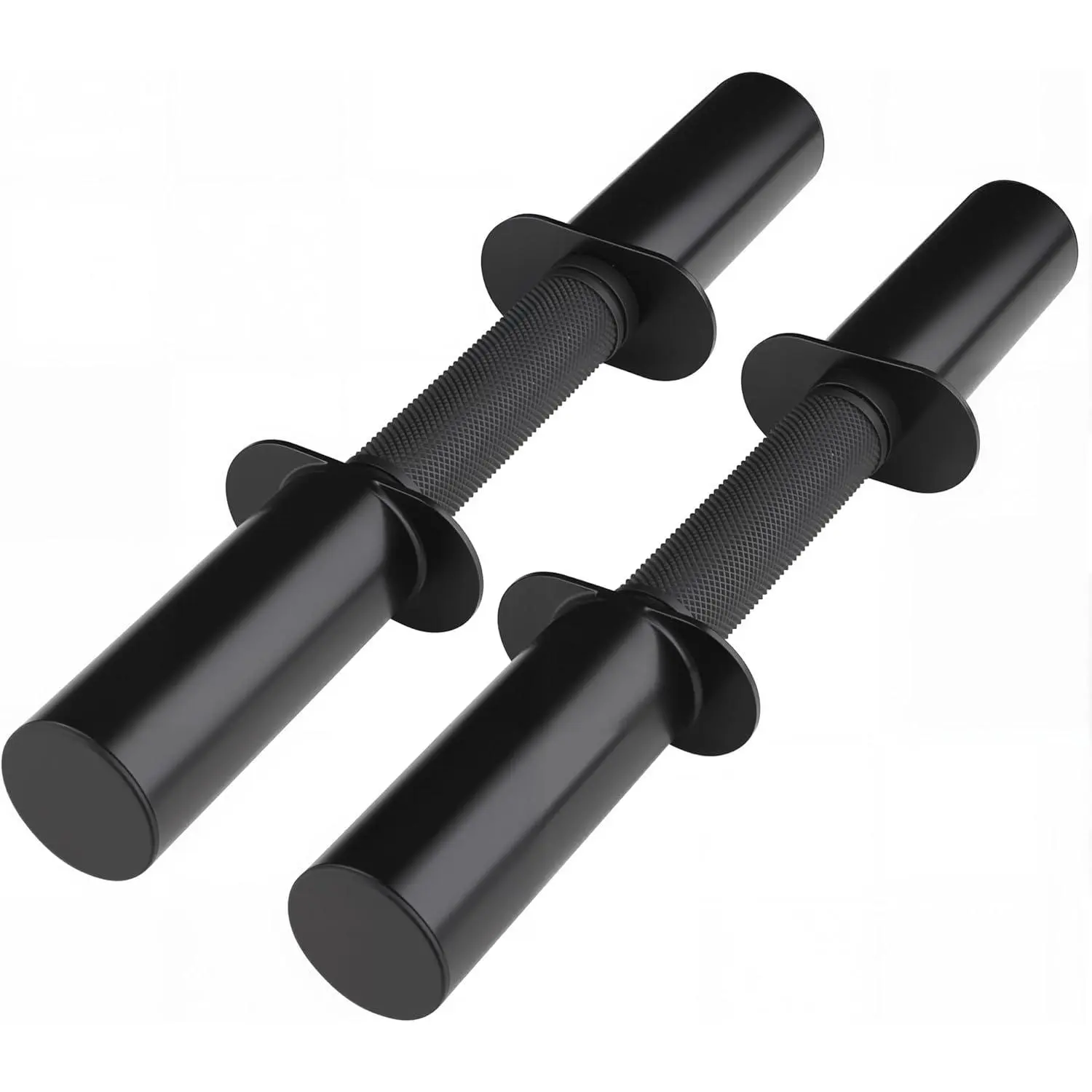 Unisex 16 In Olympic Dumbbell Handles - 2-Inch Plate Compatible Loadable Bars with Knurled Rubber Grips for Home Gym Strength Training