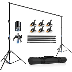 12x10ft(WXH) Backdrop Stand Heavy Duty, Adjustable Backdrop Banner Holder  Drop Stand for Party, Photography Background Support Equipment Kit for Photo Studio, Wedding, Birthday, Exhibitions