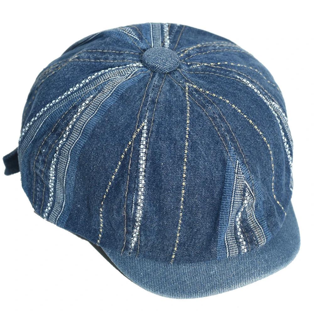 Denim Newsboy Caps Casual Outdoor Retro Beret Hats Octagonal Hat Fashion Solid Flat Caps Gatsby Driving Cabbie Cap