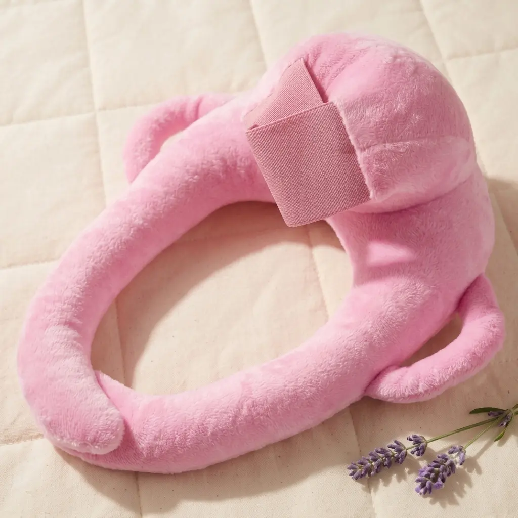 The ergonomic U-shaped nursing pillow - a soft flannel washable travel support cushion with easy-grip handles