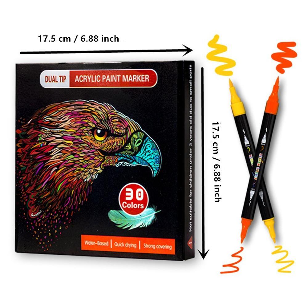 Double Head Acrylic Paint Marker, 1 Set Glass Album Ceramic Art Coloring Pen Set, Coloring Markers, Graffiti Markers, Professional Painting Set, Acrylic Drawing Markers, Summer Gifts