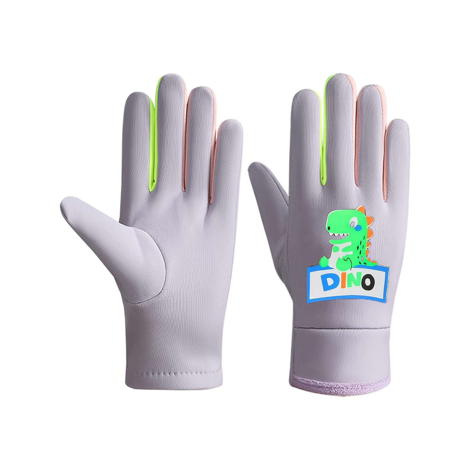 1 Pair Kids Winter Gloves - Thermal Insulated Cold Weather Gloves with Non-Slip Grip, Thickened Fleece-Lined Gloves for Boys & Girls Ages 3-9, Skiing, Cycling, Outdoor Activities - Easy-Clean (Hand Wash/Dry Clean) - Ideal Christmas/Back-to-School Gift, Wi