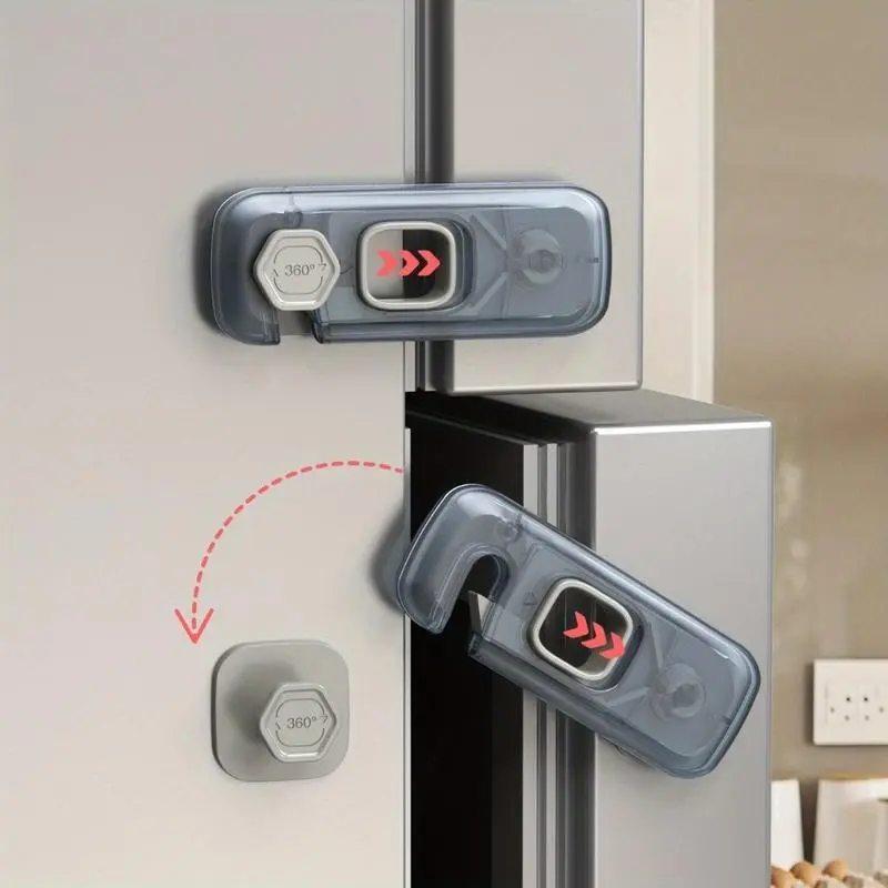 2-Pack Child Safety Locks for Single Door Refrigerator, Freezer Door Stopper, Baby Proofing, Kitchen Cabinet Lock, Childproofing Essentials