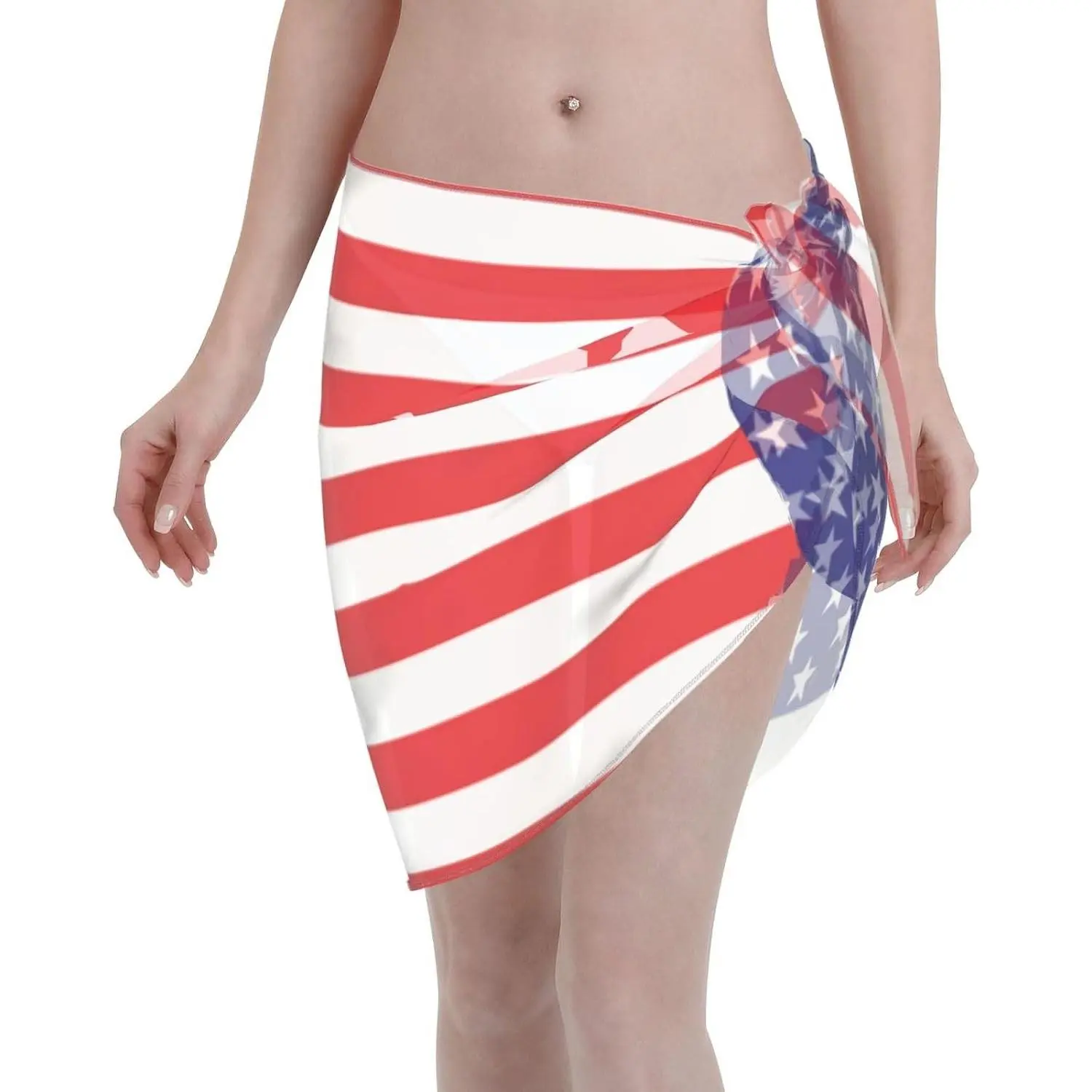 Women Short Sarong Beach Wrap Sheer Bikini Chiffon Swimsuit Cover Up Skirt For Swimwear