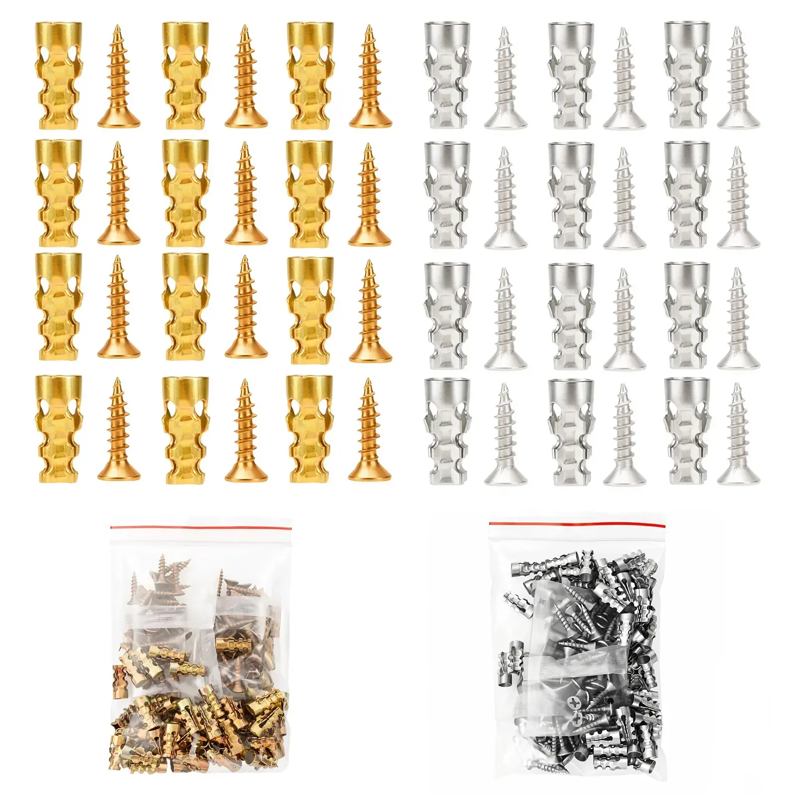6*14mm Door Hinge Thread Repair Screws, 30Pack/60Pack Short Expansion Wall Anchors, Stripped Thread Repair Fixer for Cabinet, Tile, Stone and Partition Hinge Mounting