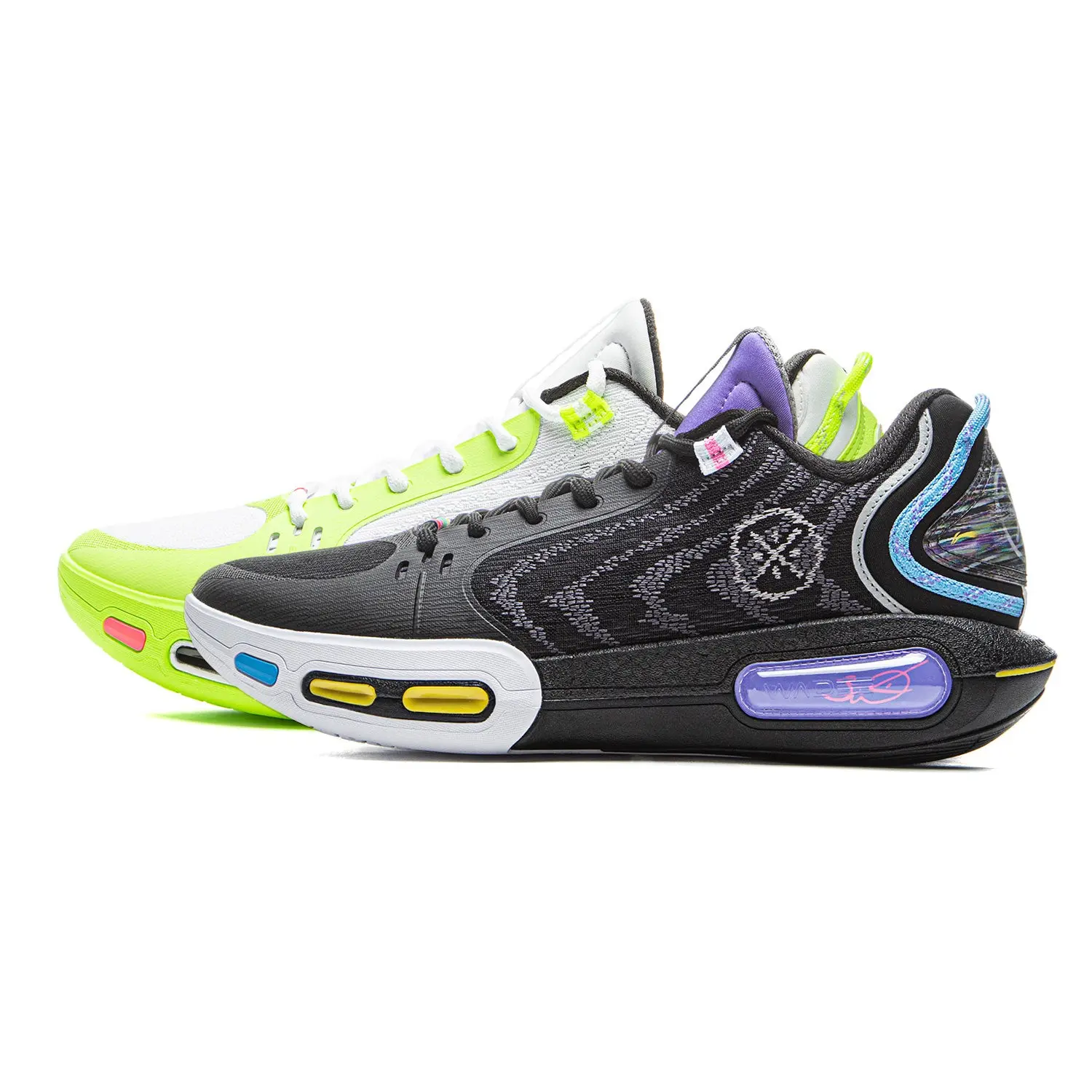 Wade Shadow 7 Mismatch "Cyber Yin Yang" Pro Basketball Shoes