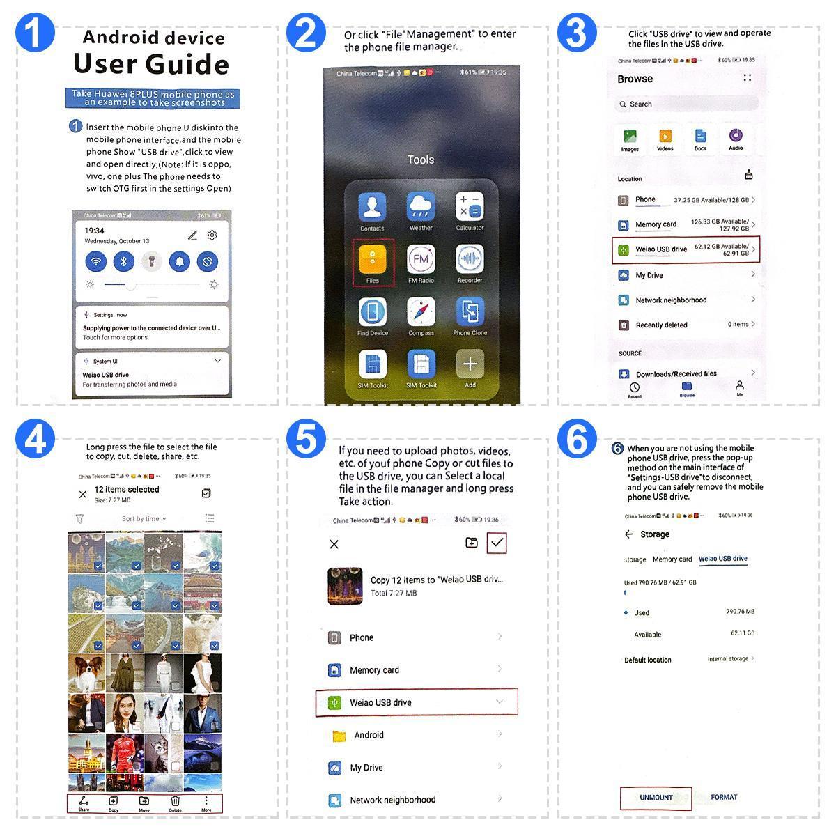 3 in 1 Flash Drive (App Required) - High Speed USB 3.0 Memory Stick with Free Type-C Adapter for iPhone/iPad/Android/PC, OTG Flash Pen Drive for Photos & Videos Backup