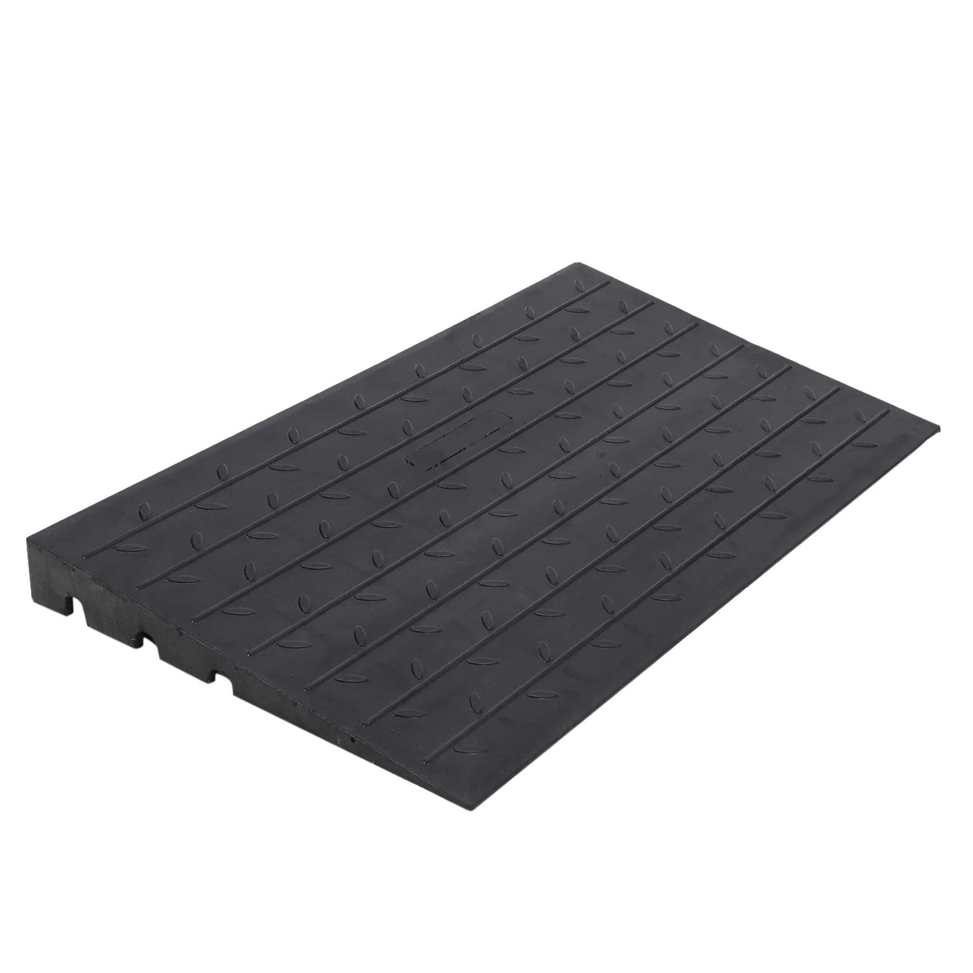 Rubber Curb Ramp for Driveway, 2.4" Rise Height Threshold Ramps, 33000 Lb Capacity & 1-Channel Design for Loading Dock Warehouse Garage Sidewalk, Multiple Sizes