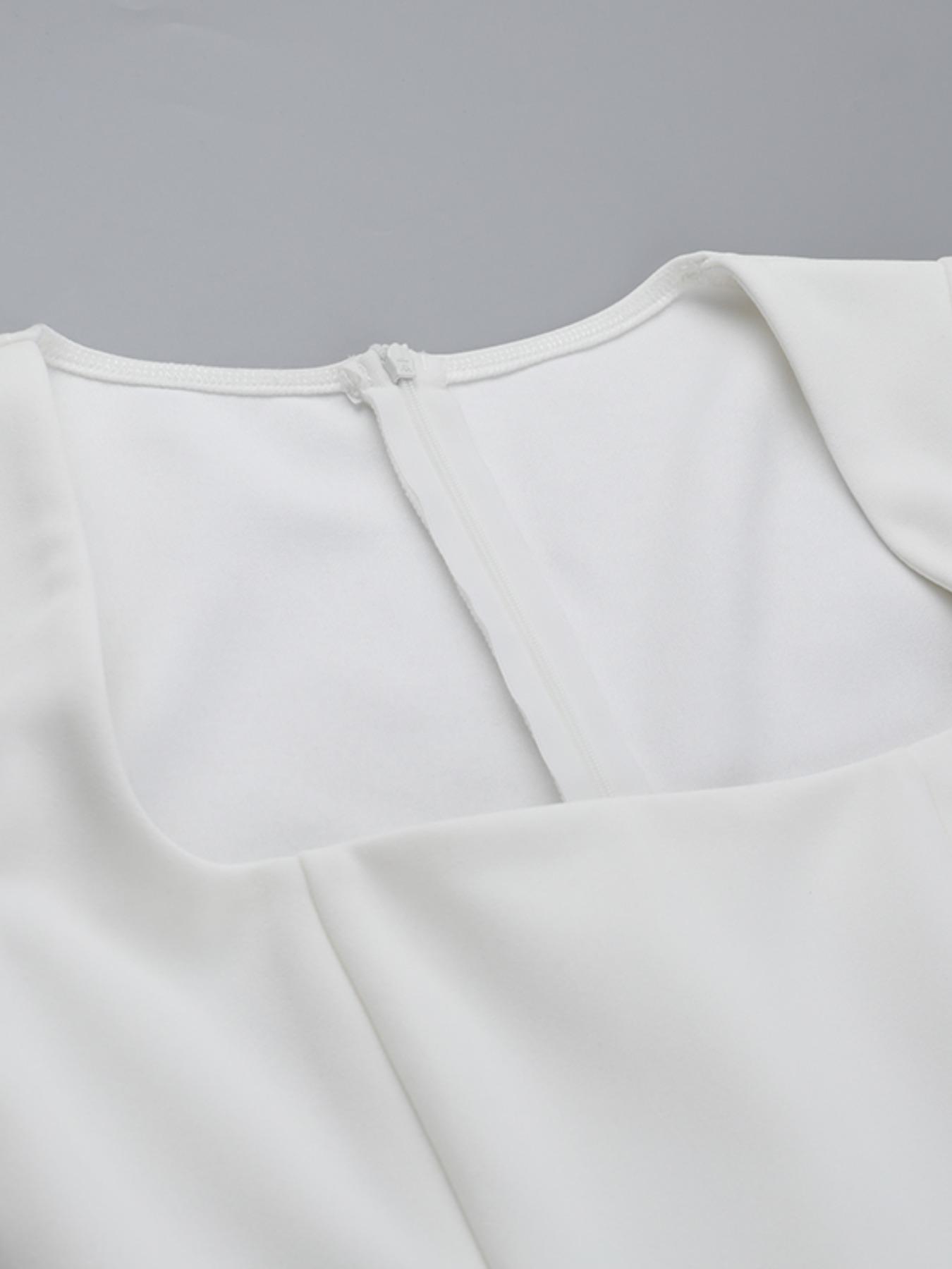 Women's Plain Square Neck A Line Dress, Formal Wear, Elegant Cap Sleeve Short Dress for Party Holiday Wedding Guest, Ladies Fall Clothes