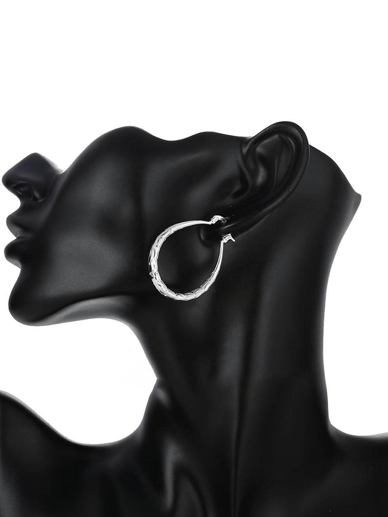 1 Pair Elegant Zinc Alloy Hoop Earrings, Water Drop Shaped Earrings for Women, Fashion Jewelry for Party, Daily Clothing Decor, Trendy All-match & Exquisite Jewelry for Birthday Gift, Fashionable Hoop Earrings