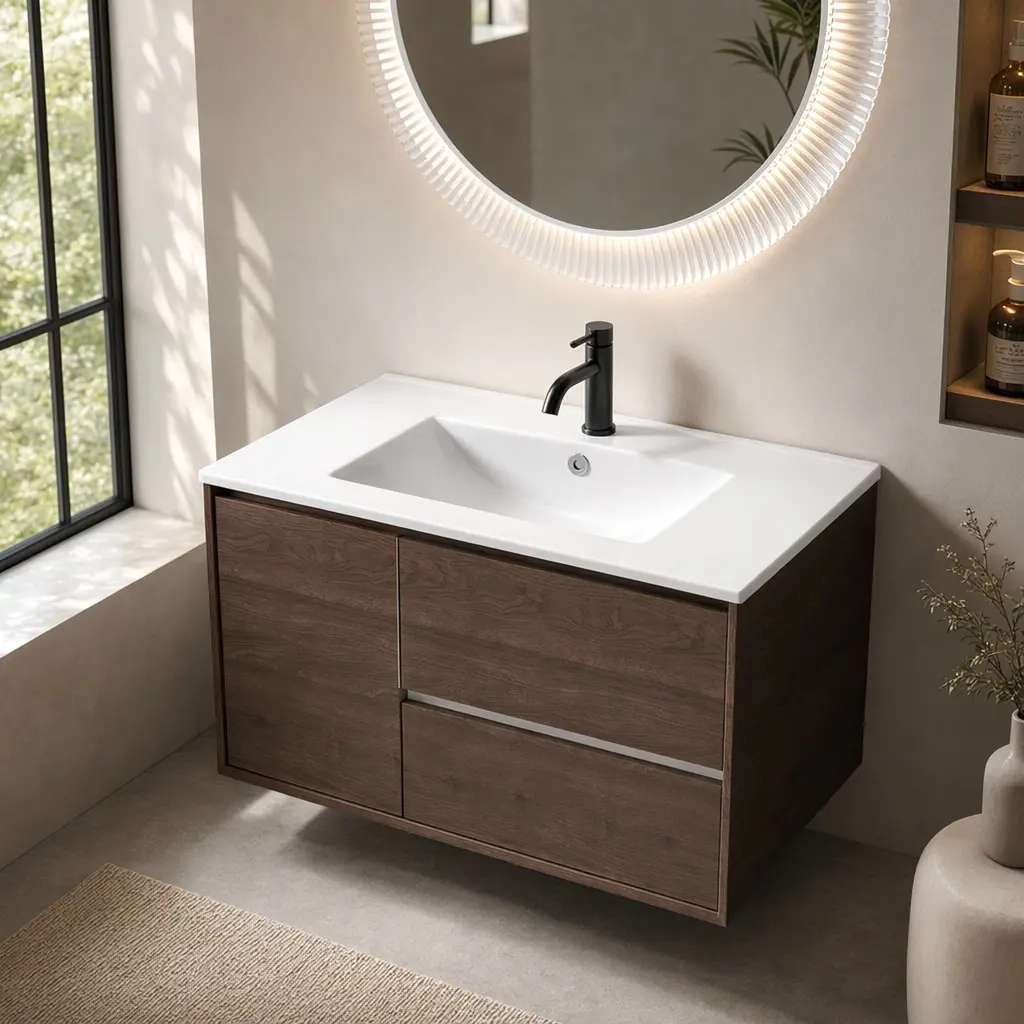 30-Inch Glossy White Oval Ceramic Countertop Vessel Bathroom Sink, Cultured Marble Top, Centerset Pre-Drilled, Overflow, Stain-Resistant, Easy-Clean Modern Vanity Basin for Bathroom Remodel, Multiple Size Options