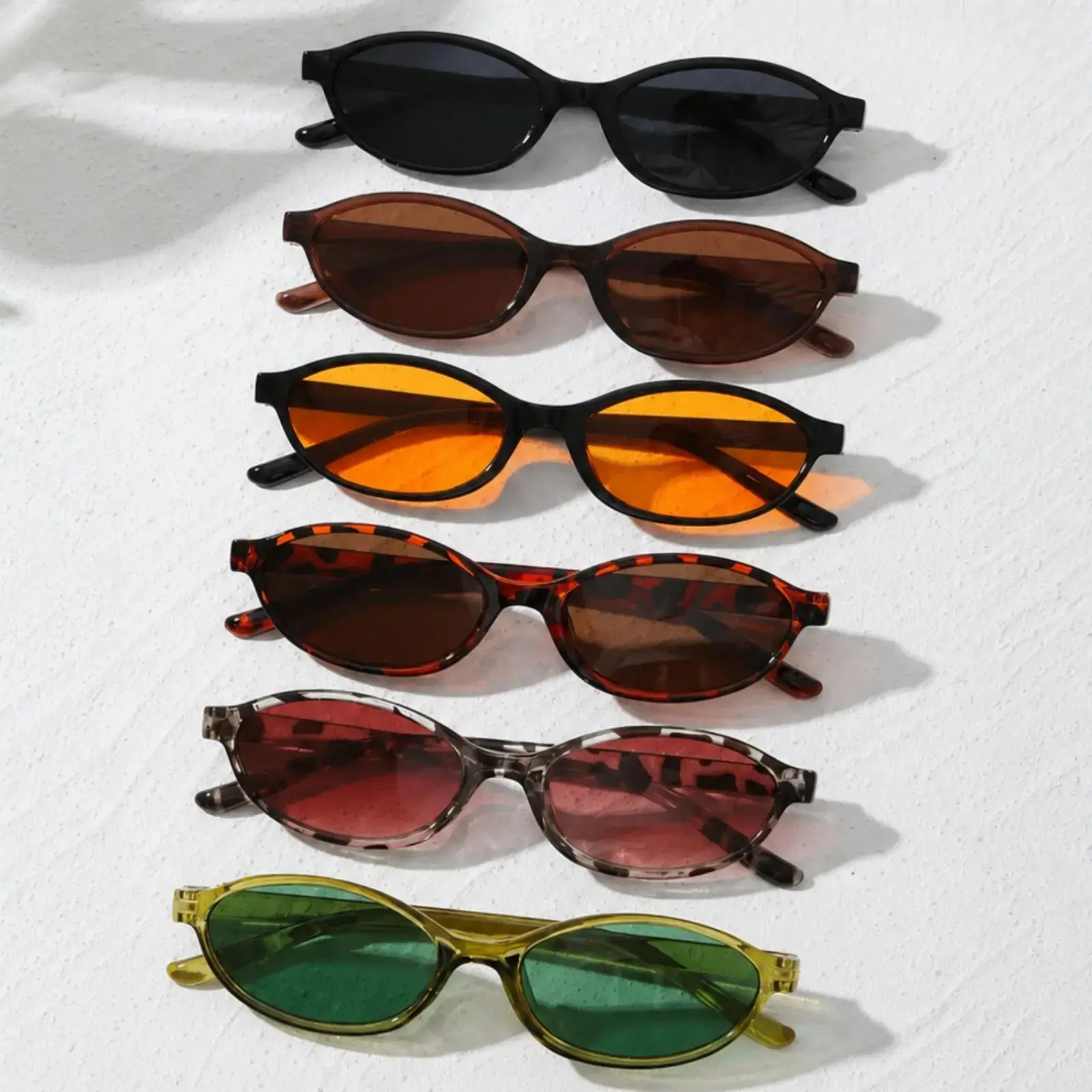 6 Pairs Retro Oval Sunglasses Unisex Alloy Full Rim UV400 Protection Sun Glasses Elegant Fashion Eyewear for Men Women Driving Vacation Daily Wear