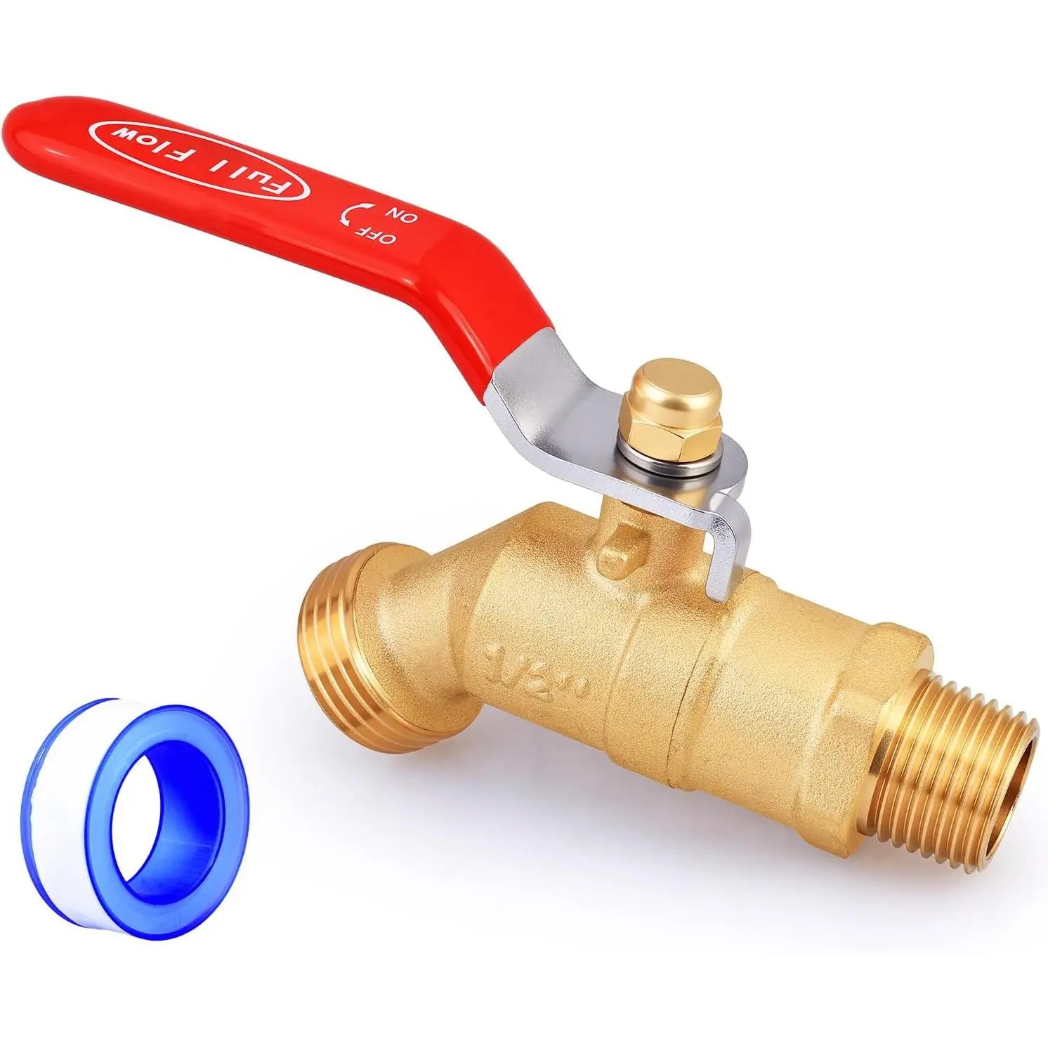 1/2" Male NPT Garden Hose Faucets,Full Flow Outdoor Spigot | Heavy Duty Outside Water Faucet,Leak-Proof Hose Bibb for Yard & Irrigation 1 count