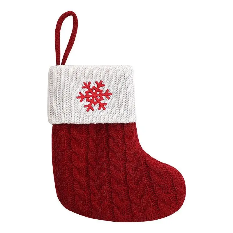 Cable Knit Christmas Stocking, Personalized Embroidered Letter Snowflake, Holiday Decor, Xmas Party Gift, Festive Gifting Must-Have