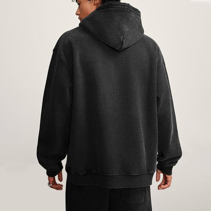 Fashionable water-washed cotton hoodie - Solid distressed fabric pullover - Comfortable and skin-friendly hoodie - Suitable for both men and women - Applicable for cool autumn and winter seasons Y2K Streetwear Graphic Tee boyfriend t-shirt