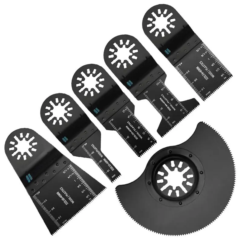 6 count Oscillating   Kit,  High Carbon Steel Multi Tools  Kits, Plunge  Multitool  for , Plastic Metal Nails Screws, Fit Multiple Models