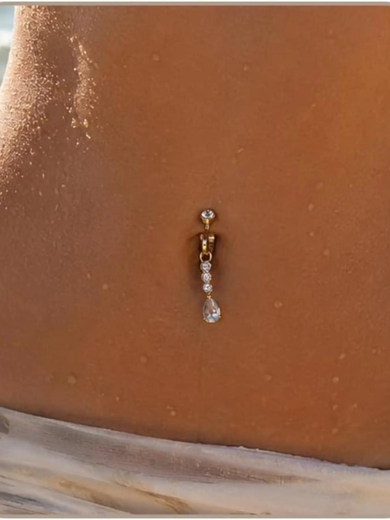 Women's No-Piercing Fake Navel Studs, Clip-On Non-Surgical Belly Button Jewelry, Daily Wear Fashion Accessory, Fake Belly Piercing Ring