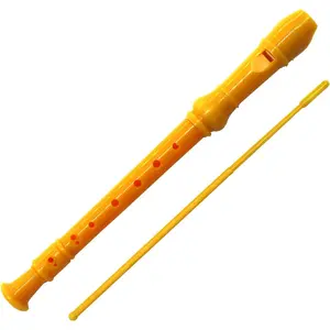 Soprano Recorder Descant Flauta Recorder 8 Hole ABS Clarinet  Style Treble flute C Key With Fingering Chart Instructions with Cleaning Rod Bag (yellow)
