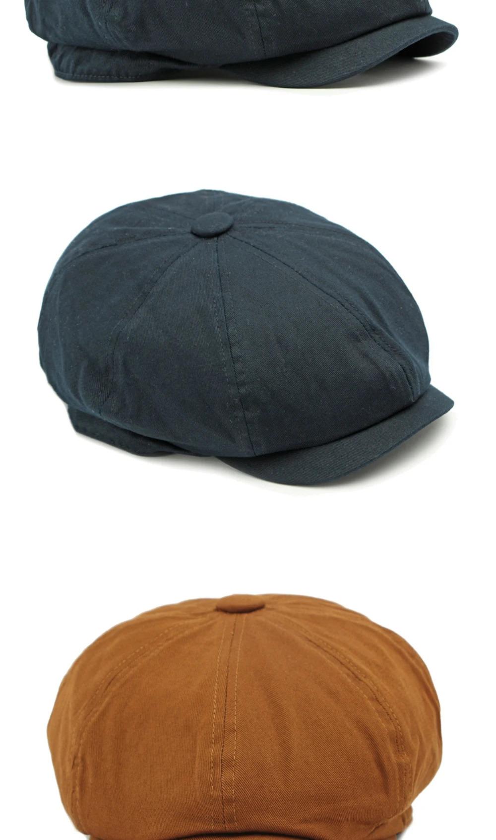 HT4779 Beret Cap New Spring Summer Men Women Cctagonal Cap Vintage Artist Painter Beret Hat Solid Plain Ivy Flat Cap Mens Berets