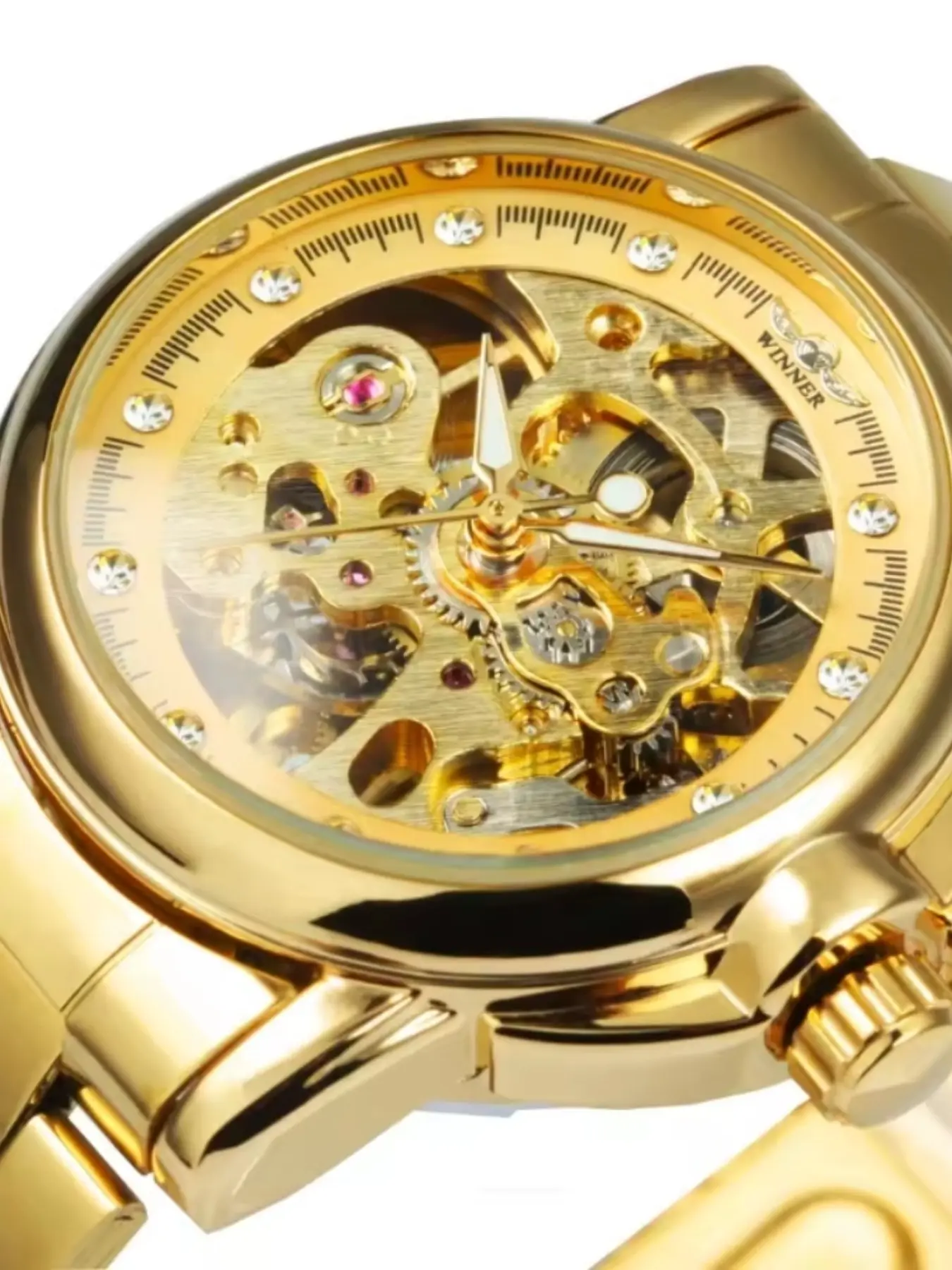 Luxury Hollow Out Women's Mechanical Watch, Diamond Dial, Stainless Steel Band, Waterproof, Night Light, Elegant, All Seasons, Gift Idea, Fashionable Waterproof Watch